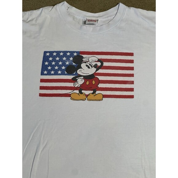 Vintage Disney Store Mickey Mouse Salute USA T Shirt Size XXL Boxy Fit‎ Retro - Picture 2 of 5